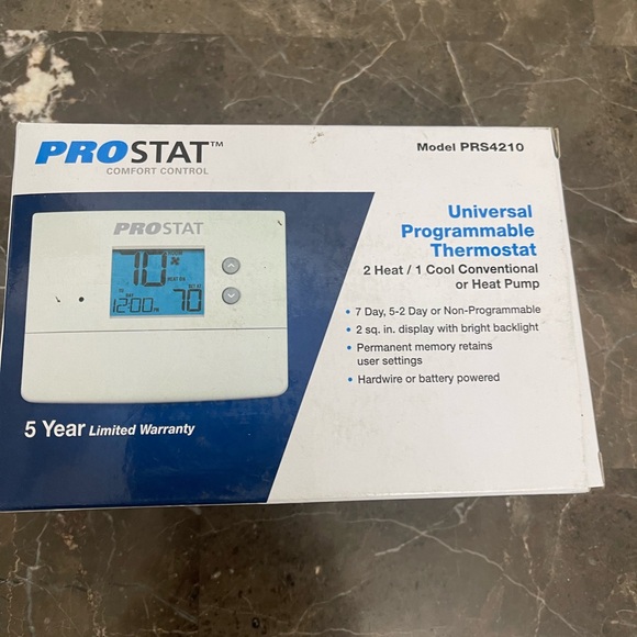 New! Unused! ProStat Universal Programmable Thermostat PRS4210 - Picture 2 of 7
